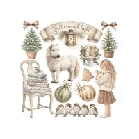 Stamperia White Christmas Rub-On 15,5x15x5cm Assortment (6pcs) by Cristina Radovan (DFLRBX21)